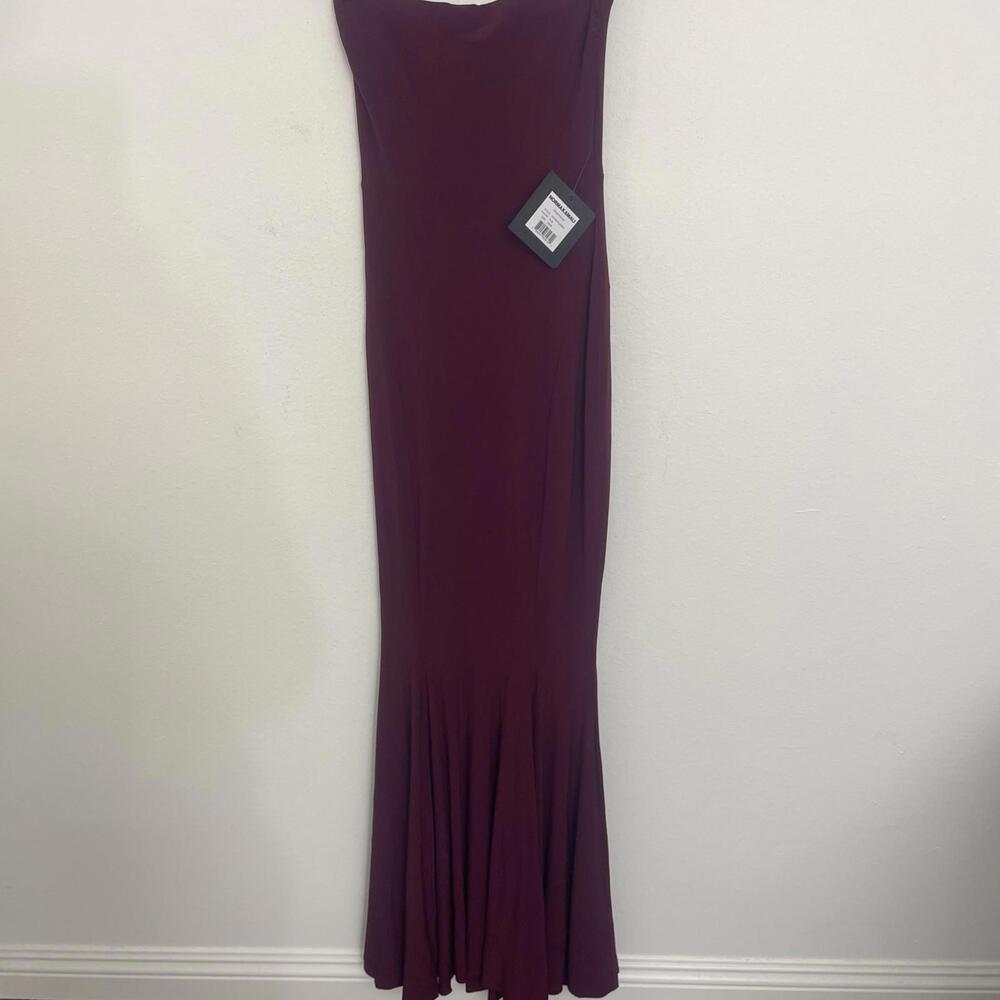 Norma Kamali x REVOLVE Strapless Fishtail Gown plum size XS NWT $375msrp - Picture 4 of 7